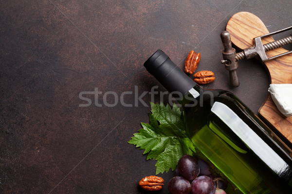 Wine, grape and cheese Stock photo © karandaev