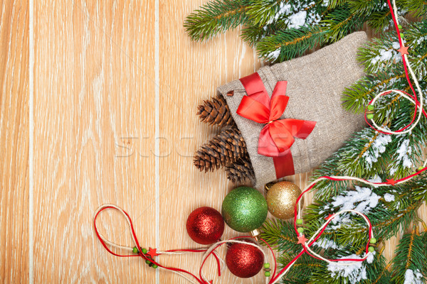 [[stock_photo]]: Noël · bois · neige · espace · de · copie