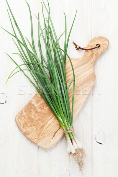 Fresh garden spring onion Stock photo © karandaev