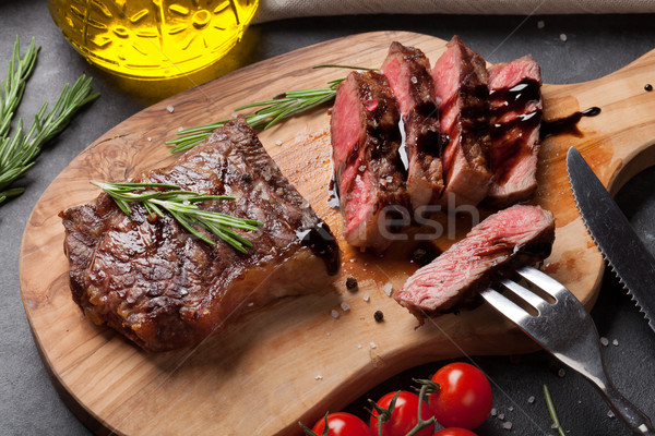 Grilled sliced beef steak Stock photo © karandaev