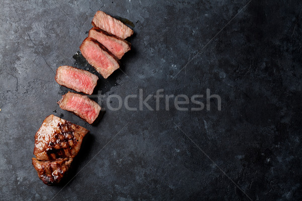 Stock photo: Grilled sliced beef steak
