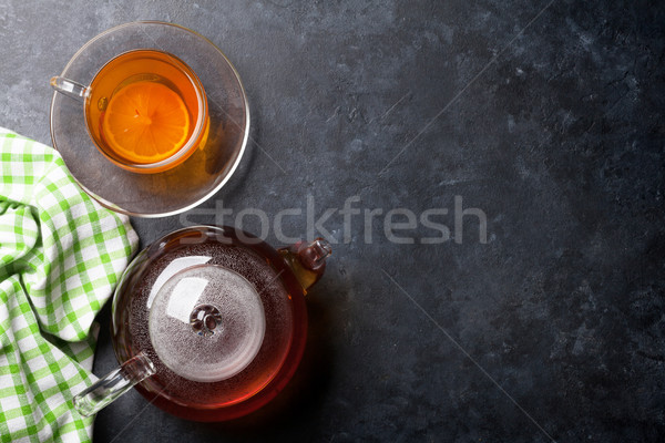 Tea cup and teapot Stock photo © karandaev