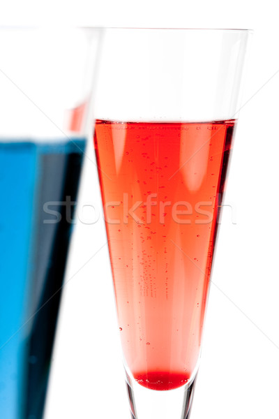 Red and Blue Champagne alcohol cocktail Stock photo © karandaev