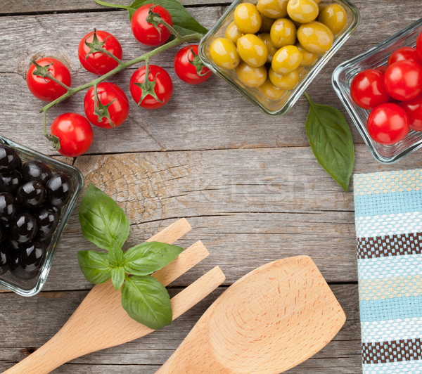 Fruits, vegetables and utensils Stock photo © karandaev