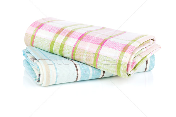 Stockfoto: Keuken · handdoeken · geïsoleerd · witte · textuur · home