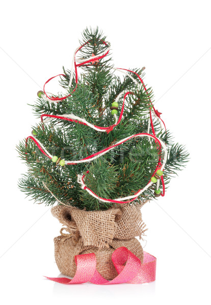 Pequeño decorado árbol de navidad aislado blanco juguetes Foto stock © karandaev