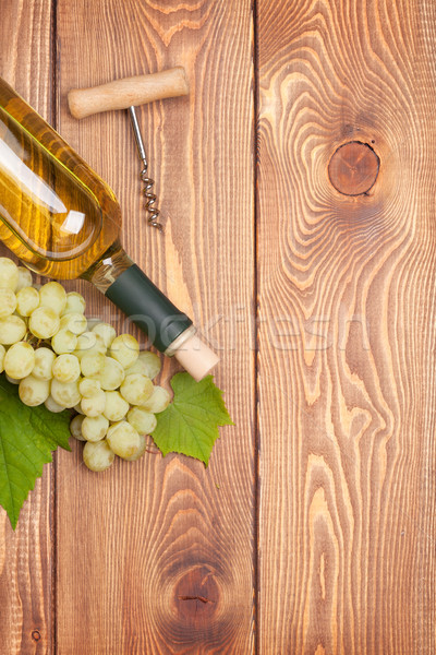 белый виноград деревянный стол копия пространства Сток-фото © karandaev