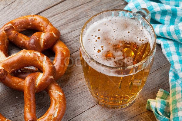 Beer mug and pretzel Stock photo © karandaev