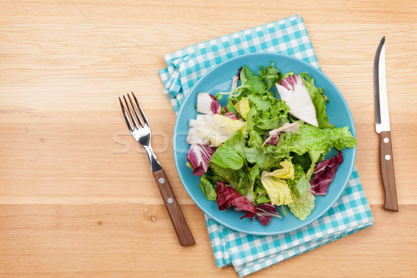 Foto stock: Prato · fresco · salada · faca · garfo · dieta