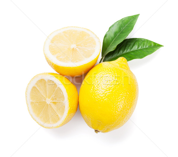 Vers rijp citroenen geïsoleerd witte top Stockfoto © karandaev
