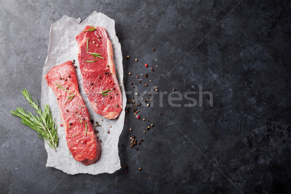 Raw striploin steak Stock photo © karandaev