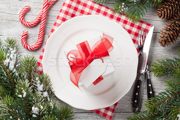 クリスマス ディナーテーブル ギフトボックス 先頭 表示 ストックフォト © karandaev