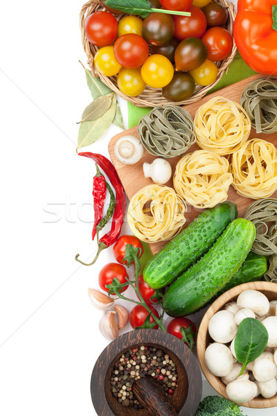 Stock fotó: Friss · hozzávalók · főzés · tészta · paradicsom · uborka