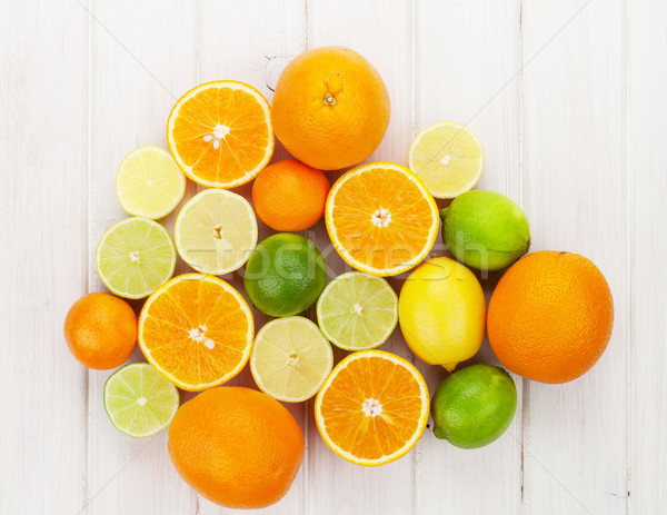 Stock photo: Citrus fruits. Oranges, limes and lemons