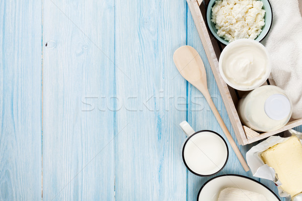 Sour cream, milk, cheese, yogurt and butter Stock photo © karandaev