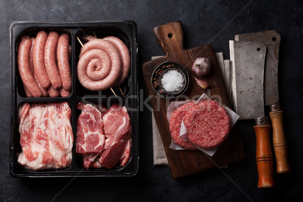 Foto stock: Carne · salsichas · topo · ver · comida