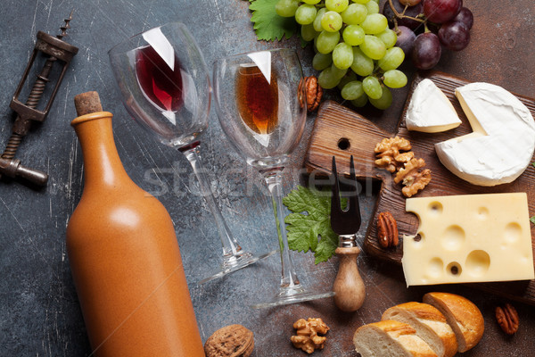 вино винограда сыра орехи Top мнение Сток-фото © karandaev