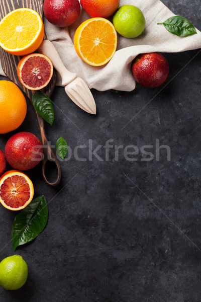 Fresh ripe citruses. Lemons, limes and oranges Stock photo © karandaev
