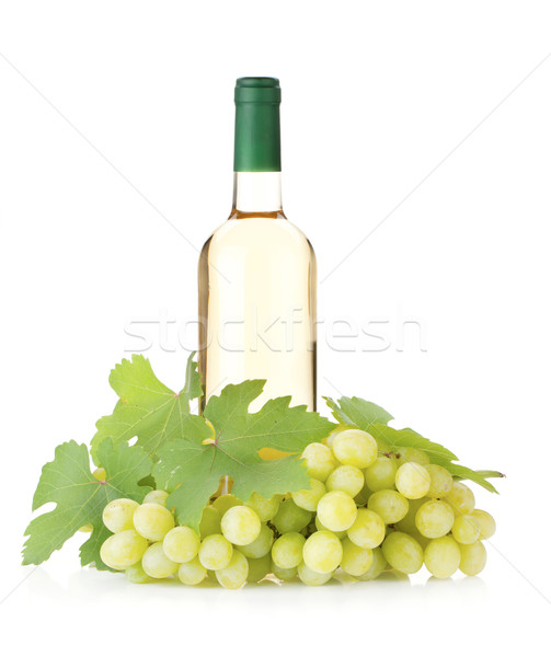 White wine bottle and grapes Stock photo © karandaev