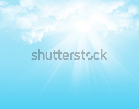 Blue sky, clouds and sun abstract illustration Stock photo © karandaev