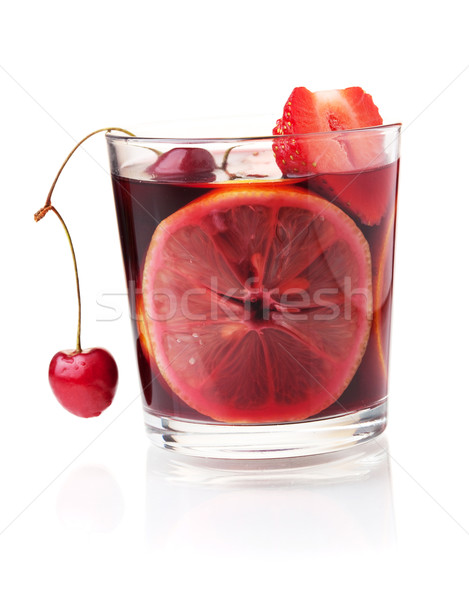 Stock fotó: Frissítő · gyümölcs · eper · narancs · cseresznye · koktél