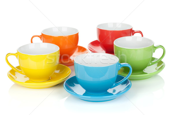 Set of colorful cups Stock photo © karandaev