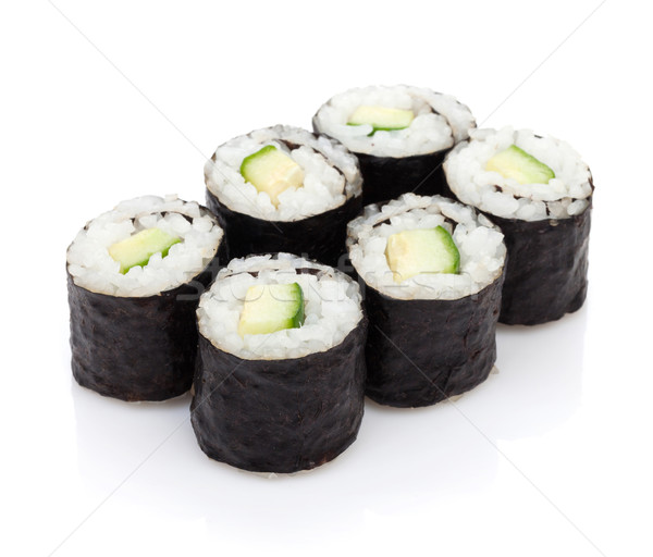 寿司 マキ キュウリ 孤立した 白 食品 ストックフォト © karandaev