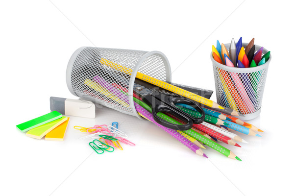 Various colorful pencils and office tools Stock photo © karandaev