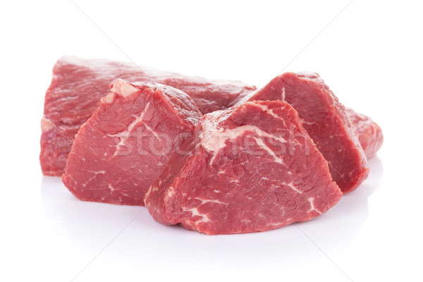 フィレット ステーキ 牛肉 肉 孤立した 白 ストックフォト © karandaev