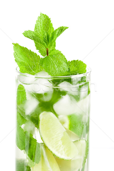 Frischen Mojito Cocktail isoliert weiß Wasser Stock foto © karandaev