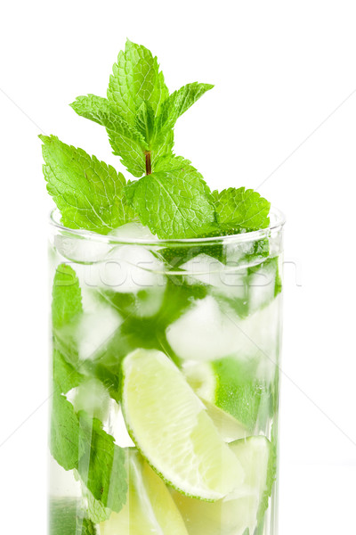 Friss mojito koktél izolált fehér víz Stock fotó © karandaev