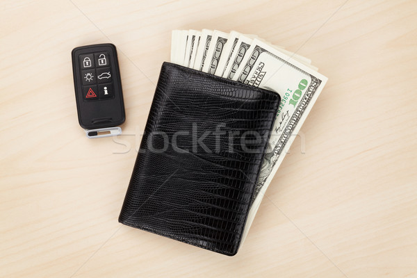 Dinero efectivo cartera coche remoto clave Foto stock © karandaev