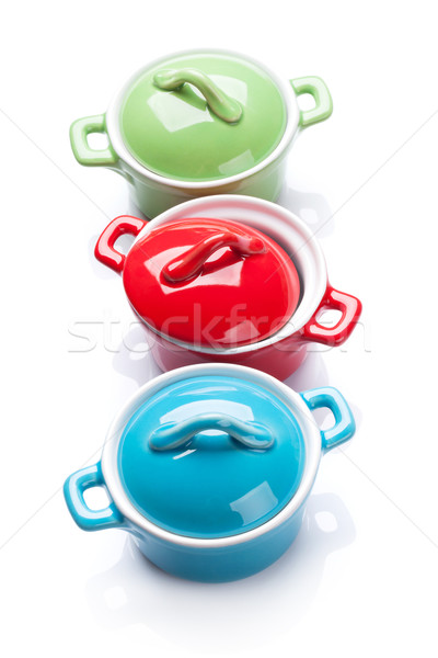 Colorful saucepans Stock photo © karandaev