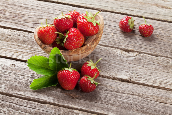 Fresh garden strawberry in bowl Stock photo © karandaev