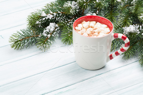 Foto d'archivio: Natale · cioccolata · calda · marshmallow · view · copia · spazio