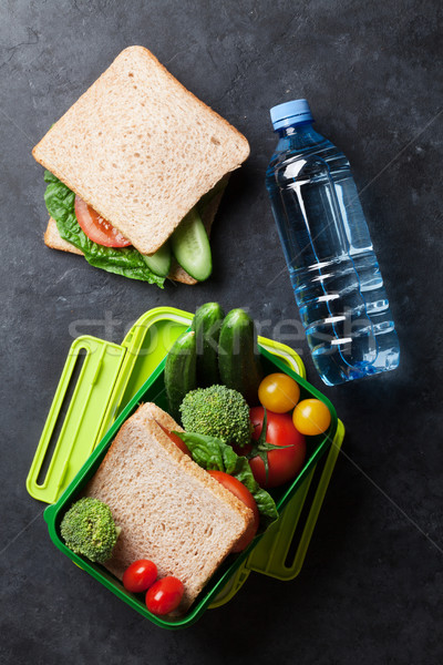 Lunch vak groenten sandwich top Stockfoto © karandaev