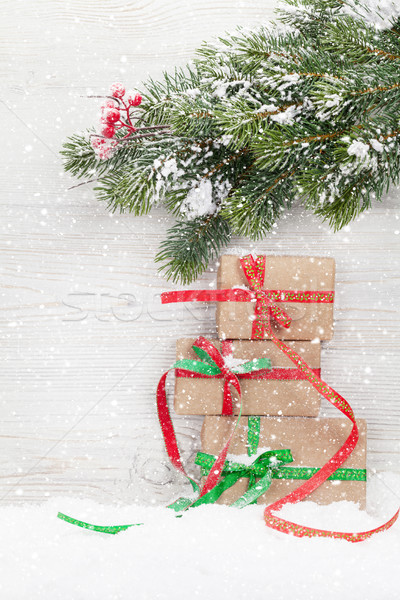 [[stock_photo]]: Noël · coffrets · cadeaux · noël · branche · vue