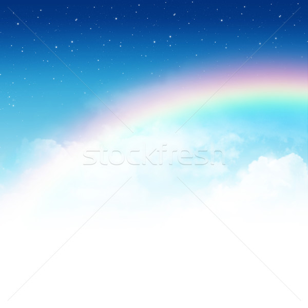 Foto d'archivio: Natura · abstract · nuvoloso · cielo · blu · Rainbow · stelle