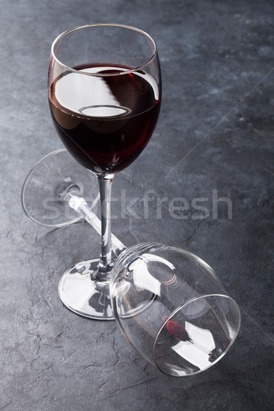Red wine glasses Stock photo © karandaev