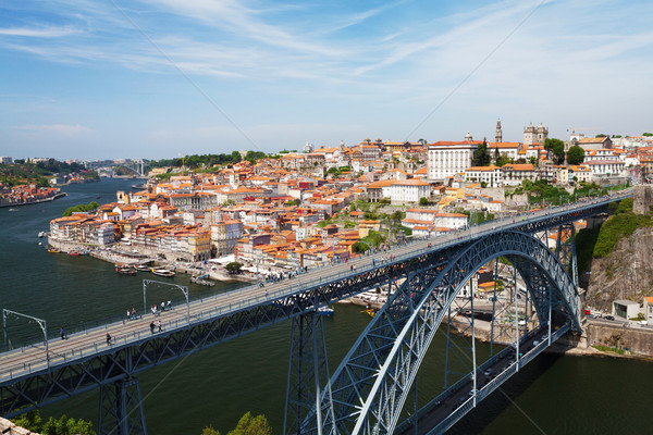 Dom Luis Bridge and old Porto Stock photo © karandaev