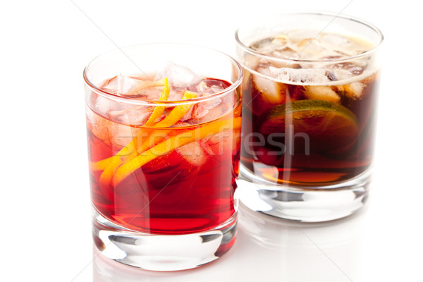 Alcohol cocktail collection - Negroni and Cuba Libre Stock photo © karandaev