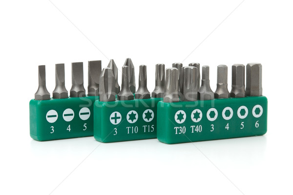Set of heads for screwdriver Stock photo © karandaev