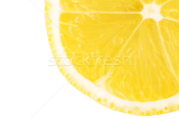 Makro Essen Sammlung Zitronenscheibe isoliert weiß Stock foto © karandaev