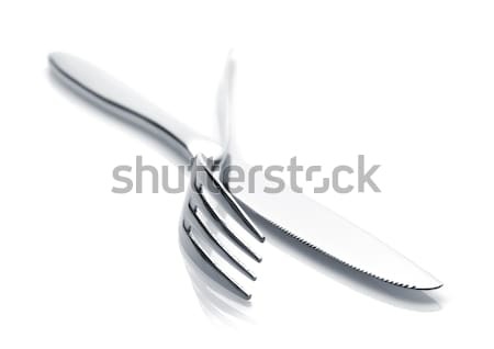 銀食器 セット フォーク ナイフ 孤立した 白 ストックフォト © karandaev