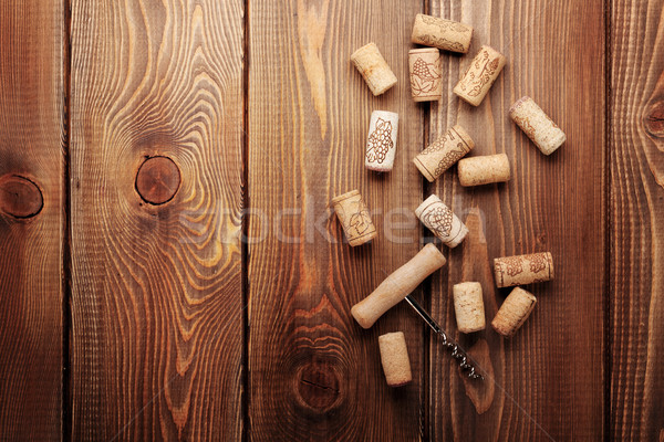 вино штопор деревенский деревянный стол копия пространства Сток-фото © karandaev