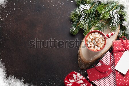 Stockfoto: Christmas · warme · chocolademelk · heemst · top