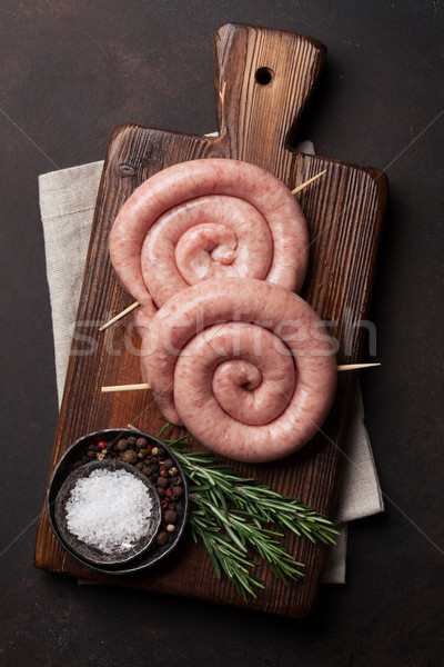 Raw sausages Stock photo © karandaev