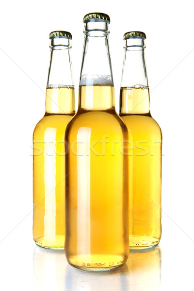 Zdjęcia stock: Trzy · piwa · butelek · kolekcja · piwo · jasne · pełne · odizolowany