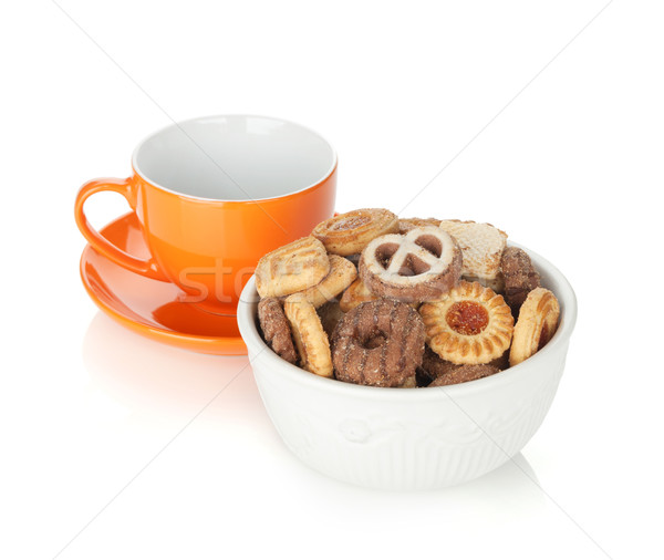 Сток-фото: различный · Cookies · чаши · оранжевый · изолированный