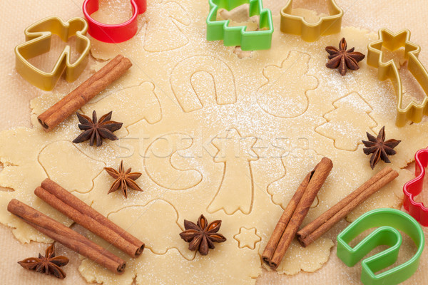 Gingerbread dough for christmas cookies Stock photo © karandaev